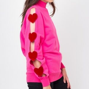 Lazy Oaf heart cut out crew neck sweatshirt